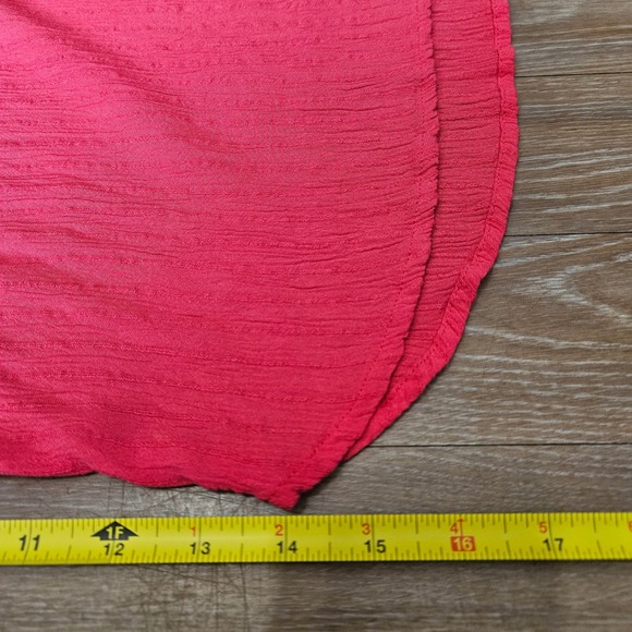 Well Worn Textured Hot Pink V-Neck Top Women's XXL Boho Relaxed Fit Barbiecore - Picture 8 of 8